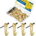 Uniclife 25 Pcs 30 lb Heavy Duty Picture Hangers for Drywall & Wood, Picture Hanging Hooks with Nails, Picture Hanging Hardware, Frame Hooks Picture Hooks for Hanging Photos Mirrors Paintings - size: 25 PCS, style: Gold