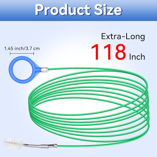 Auto Sunroof Cleaning Tool, 120 Inch Long Flexible Tube Brush, 2 Pcs 7 inch Pipe Cleaner for Car Sunroof, Windshield Wiper Drain Hole