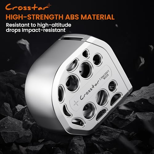 Crosstar 25FT Magnetic Self-Locking Stainless Steel Tape Measure - size: 7.6 m