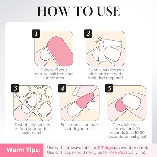 UNA GELLA 32Pcs Soft Gel Press on Nails - 16 Sizes Pastel Baby Pink Round Glue on Nails, Oval Reusable Glossy Natural Pink False Nails, Full Cover Acrylic Nail Kit for Women DIY Home Manicure