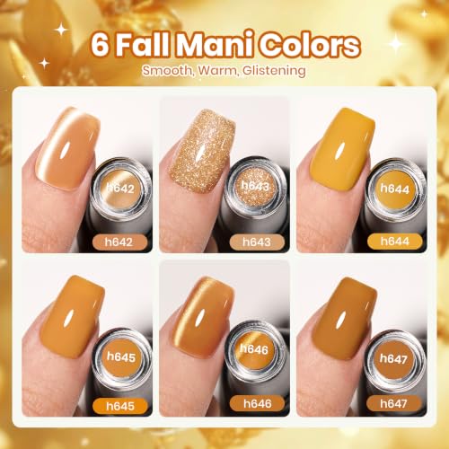 Beetles Fall Gel Polish Set, Retro Honey Gold Glitter Cat Eye Soak Off Gel - color: A - Mixed Finishes | Retro Honey