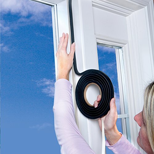 Duck Brand Self Adhesive Foam Weatherstrip Seal for Extra Large Gaps, 3/4-In x 1/2-In x 10-Ft, 1 Roll, 284426