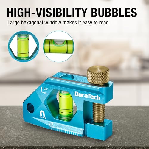 DURATECH 2.5-Inch Level, Magnetic Torpedo Level with 90° Bubbles, V-Groove - size: 2.5"