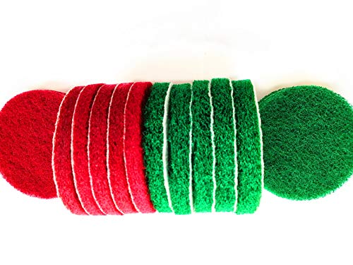 20 Pieces Scrub Pads Drill Power Brush Tile Scrubber Scouring Pads Cleaning Kit Including 2 Kinds of Abrasive Buffing Pads Replacement for Home Kitchen House Indoor Outdoor Cleaning (4 Inch) - size: 4 Inch