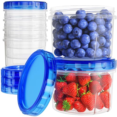 HOMETALL Freezer Storage Containers, [6 Pack-16 Oz] Airtight Plastic
