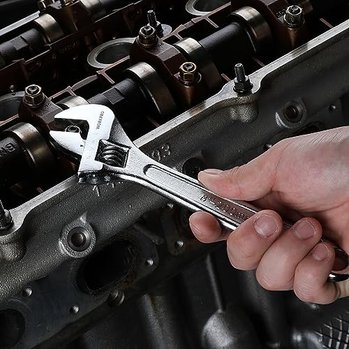 WORKPRO 4-Piece Adjustable Wrench Set, 6"-12", Carbon Steel, Chrome Plated - color: Silver, size: 6-inch, 8-inch, 10-inch, 12-inch