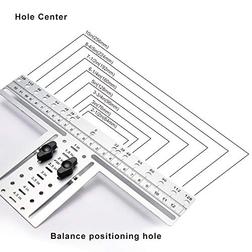 Mousike Cabinet Pull Metal Template， Handle Drill Mounting Template for Cabinet Doors and Drawers(Silver,1Pack)