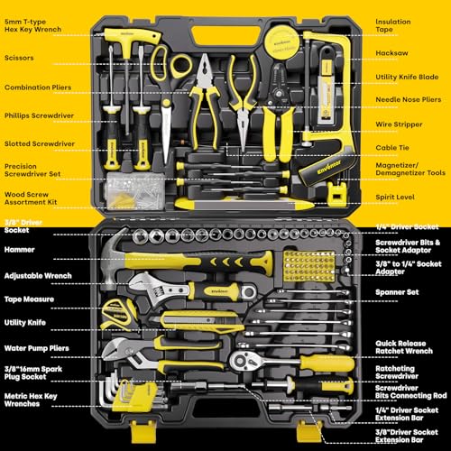 Enventor Tool Set with Molded Storage Case, 220 Pieces - size: Large tool set-220PCS