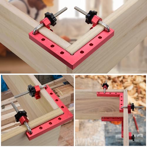 90 Degree Clamp Aluminum Alloy Corner Clamps for Woodworking,5.5" x 5.5"Carpenter Right Angle Clamping Square Tools for Box,Shelves,Picture frames,Drawers Cabinets Position (2 Pack) - style: 14x14cm 2Pack