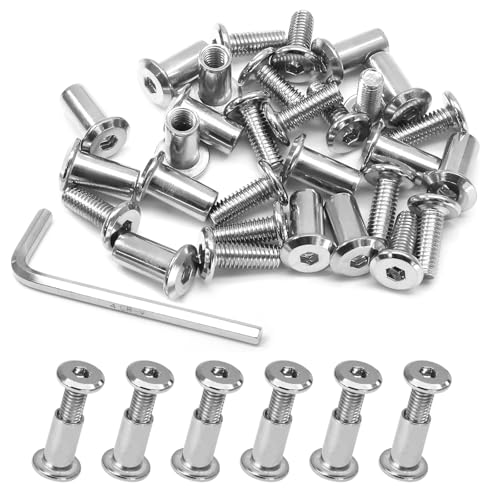 Biaungdo M6x16mm Silver Hex Drive Socket Cap Bolt, 15 Sets - color: Silver, size: M6x16mm