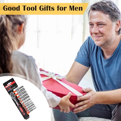 Egofine 13PCS 1/4" Drive Deep Socket Set,Metric(4-14MM),6-Point, Cr-V Steel - color: 13pc Deep Socket Set, size: 1/4