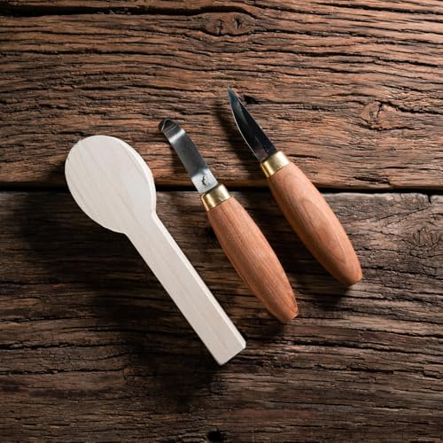 FLEXCUT Wood Carving Tools |Spoon Carving Tools for Beginners and Professionals | Includes Stub Sloyd, Bevel Sloyd Hook Knife & Spoon Blank | 1095 High Carbon Steel Blade | KN70 | Made in the U.S.A.