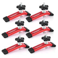 T track Hold Down Clamps - Double Cut Profile Universal T-Track Clamps, 6-3/8"L x 1-1/4"W - Woodworking and t slot clamp - Fine Sandblast Anodized - Red Color-6PK - style: T-Track Clamps 6pk
