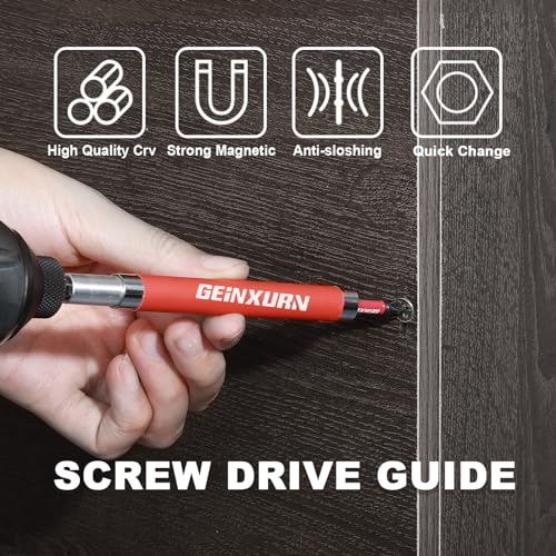 Geinxurn 3 PCS Drive Guide with Self Retracting Sleeve(3.5”) and 10 Pcs Screwdriver Bit, Magnetic Drill Bit Tip Holder for Prevent Screws Shaking When Driving - style: GSLB0080-013
