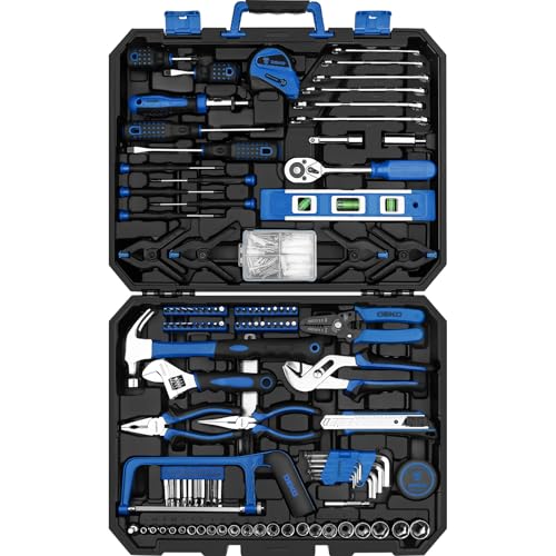 DEKOPRO Tool Set: 228 Piece Home Tool Kit, Household Basic Repair Tool Set Comes with Storage ToolBox, Socket Wrench Set for Car, Hand Tool Box Set for Home - Blue - color: Blue