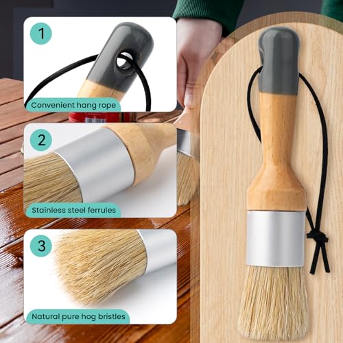 Mister Rui Chalk Wax Paint Brush, 5pcs, Wax Brushes for Waxing and Stencil - size: 5PCS, 1 Large, 1 Medium, 3 Small