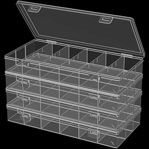 clear visible plastic storage box cosmetic tools storage box makeup tools fishing tackle accessory box organizer jewelry screws hardware accessories organizer box (4Pack) - size: 4Pack