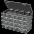 clear visible plastic storage box cosmetic tools storage box makeup tools fishing tackle accessory box organizer jewelry screws hardware accessories organizer box (4Pack) - size: 4Pack