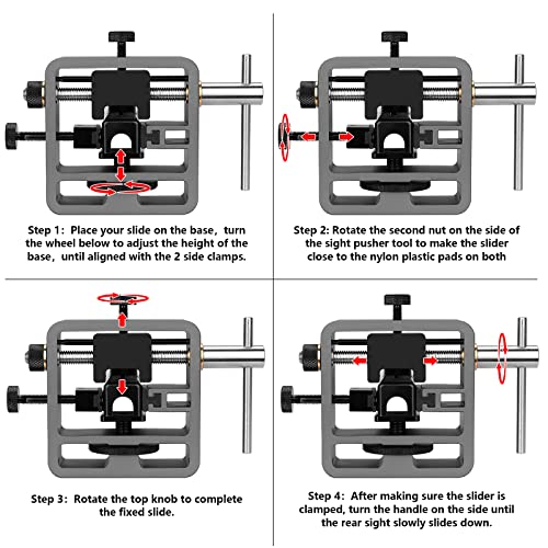Pridefend Sight Pusher for Glock Square Slides,Sight Pusher Tool, Heavy Duty Pistol Rear Sight Pusher for Glock,Adjustment Sight Pusher for Handguns Semi-Auto Pistol Slides