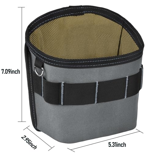 Tool Pouch Nails Screws Bag with Belt Clip (XL, Gray) - color: gray