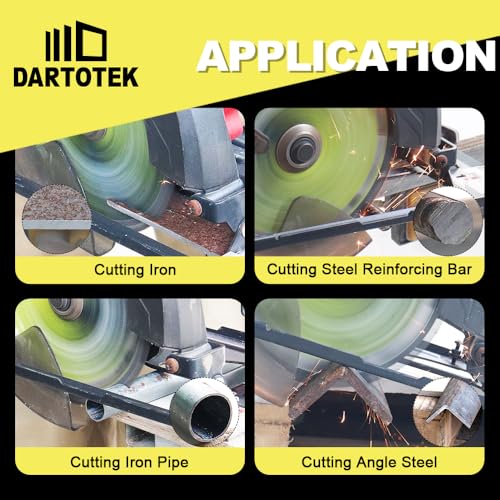6-1/2"/165mm Metal Cutting Disc, DARTOTEK Circular Saw Blade 48T,Tungsten Carbide Tipped TCT Cut Off Wheel for Steel, Ferrous Steel Pipe with 4/5"-5/8" Arbor - size: 165 mm