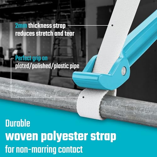 DURATECH Strap Wrench 12" Handle, Adjustable Nylon Strap Pipe Wrench, Blue - color: Blue, size: 12 Inch