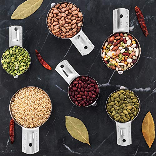 Hudson Essentials Stainless Steel Measuring Cups Set (6 Piece Set) (Pack of 2) - size: 6 Piece Set (Pack of 2)
