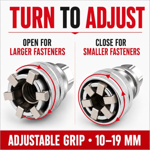 3-Piece Adjustable Universal Socket Wrench with Ratchet Handle 3/8 Inch Hex Wrench Adapter Kit for Drilling and Fastening Cool Gadgets for Men Birthday Gifts