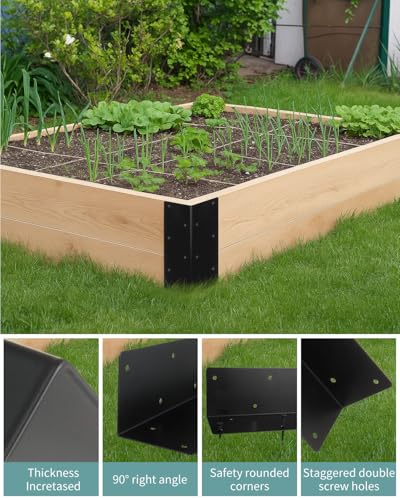 12 Pcs 11" x 3" x 3" Metal Raised Garden Bed Corner Brackets - size: 11" x 3" x 3"