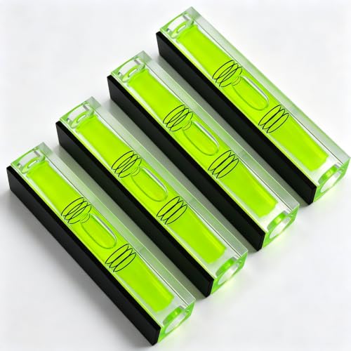 High precision mini bubble, double line small level bubble, three line flat ball, household level ruler can be turned 180 degrees (Magnetic, 80 * 17 * 15mm（4PCS)) - size: 80*17*15mm（4PCS)