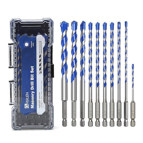 10 Pack 1/8 to 1/2 inch Concrete Drill Bit Set,Masonry Drill Bit Set - style: 1/8" - 1/2"（10 Pcs）
