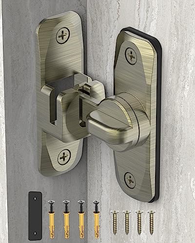 90/180 Degree Barn Door Latch Lock with Spacer, Bronze, 1 Pack - color: Bronze-1Pc