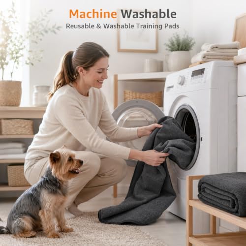 LOOBANI Washable Pee Pads for Dogs, 2 Pack Non-Slip and Leak-Proof,48"x48" - size: 48"*48"(Pack of 2) Gray