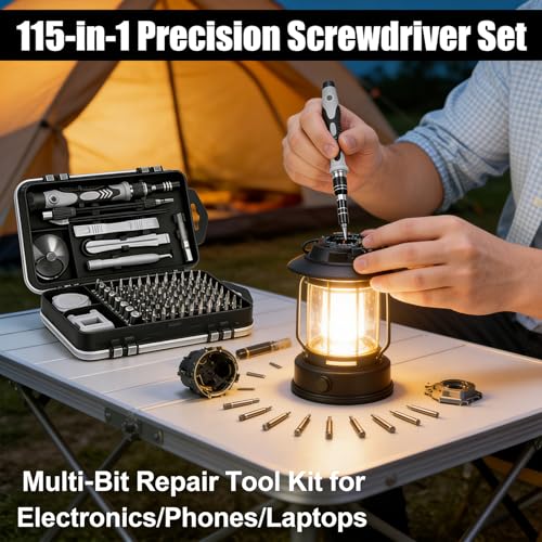 115-in-1 Small Screwdriver Set,Precision Screwdriver Set, Professional Repair Tool Kit for Phone, Computer, Watch, Console, Eyeglass and Electronic, Men Tools Gift Gray - color: Gray