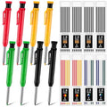 MotiMind 8 Pcs Mechanical Carpenter Pencils, 2.8mm, Black,Red,Yellow,Green - color: Black,Yellow,Red,Green