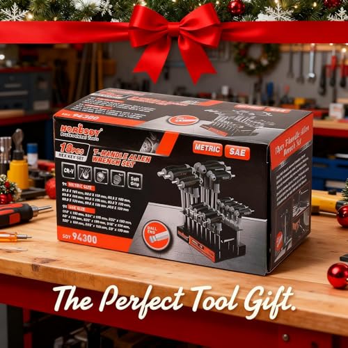 HORUSDY 18-Piece T-Handle allen wrench set, Inch/Metric Long Arm Ball End Hex Key Wrench Set, MM(1.5mm-10mm) SAE(1/16"-3/8") - style: 18PC T-Handle SAE/Metric
