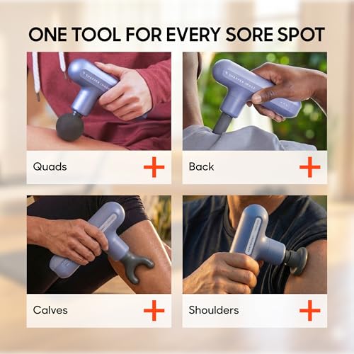 Sharper Image Powerboost Move Mini Percussion Massage Gun, Powerful & Quiet - color: Periwinkle