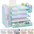 gianotter 5-Tier Desk Organizer with Drawers and File Holders - color: Blue, size: 5T