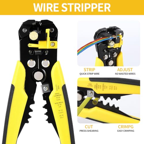 Self-Adjusting Wire Stripper Tool, 3-in-1 Heavy Duty Automatic Electrical