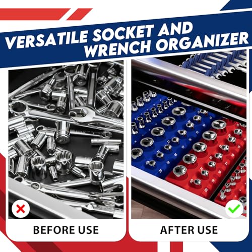 8-Piece Magnetic Socket Organizer and Wrench Organizer