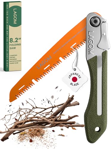 LAGOM Folding Pruning Saw | 8.2" Straight Blade | SK5 Steel | Secure Lock - style: Straight 8.2" Single