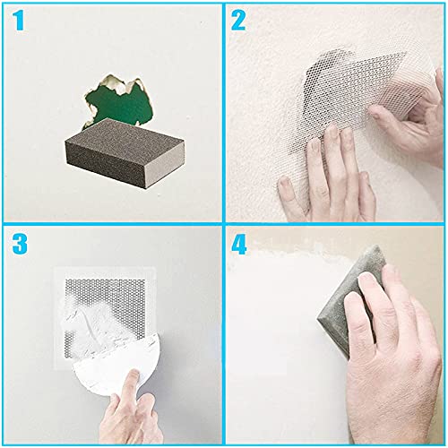 3 Pcs 4 Inch Wall Patch Repair, Drywall Repair Patch Self Adhesive Drywall Patch and Fiberglass Repair Kit, Heavy Duty Dry Wall Hole Repair Patch for Drywall Plasterboard (4 x 4 Inch) - size: 4inch*3