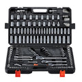 VEVOR Mechanics Tool Set, 159-Piece Mechanic Tool Kit, 1/4 in, 3/8 in, and 1/2 in Drive, SAE and Metric Socket Set, Wrenches, Screwdriver Bits, Accessories, and Storage Case, for Automotive Repair - size: 159-PCS
