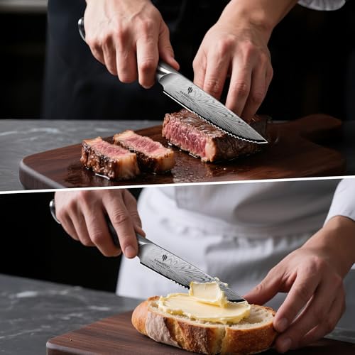 Steak Knives Set of 6, Powder Steel Steak Knife Set - size: 6PCS Steak Knife Set