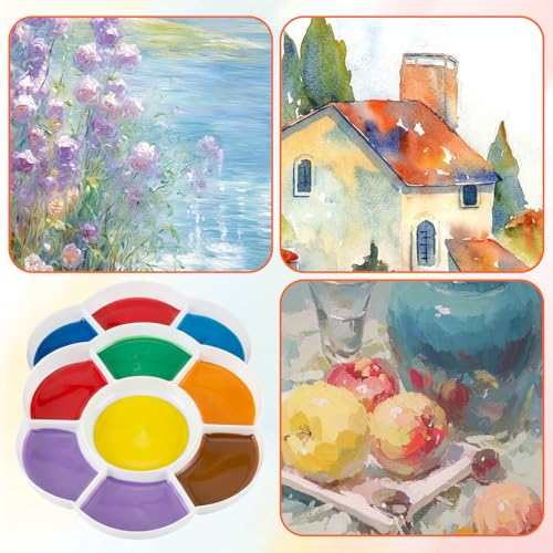 2PCS 6.3in Paint Palette, Reusable Paint Tray