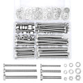 164Pcs M6/M8/M10 Hex Nuts Bolts Set 304 Stainless Steel Long Bolts - color: K13 Long Sets-Silver