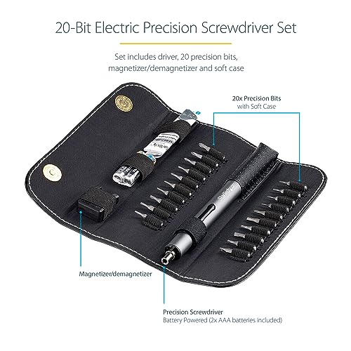 StarTech 20-Bit Electric Precision Screwdriver Set, TAA (CTK20PCEDRIVE) - style: 20 Piece