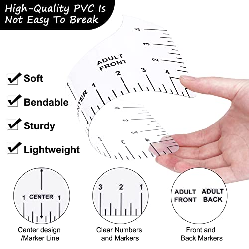 12pcs Tshirt Ruler Guide for Vinyl Alignment, T Shirt Measurement Accessories Tools for Cricut Heat Press & Cameo & HTV Transfer Vinyl, Stocking Stuffers Gifts for Women，Christmas Gifts for Mom - style: Tshirt Ruler-12-Balck