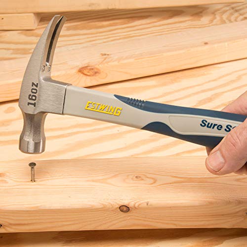 ESTWING Sure Strike Hammer, 16 oz, Carbon Fiber Handle, SSCF16S - size: 16 oz, style: Rip Claw