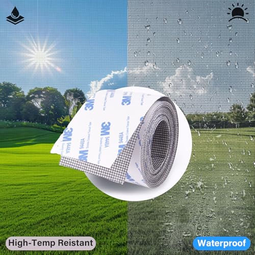 Window Screen Repair Tape, Made of 3M Tape, Screen Repair Kit for Small Holes and Tears of Windows, Doors, Mosquito Net, Strong Adhesive Patch Kit Fiberglass Mesh Tape (Normal) - style: Normal